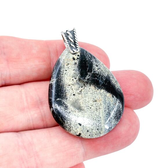 Vintage Sterling Silver 925 Apache Gold Teardrop Pendant | Gemstone - Picture 1 of 6